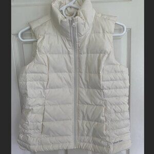 Land's End Women's Down Puffer Vest XS off white/ivory/cream
